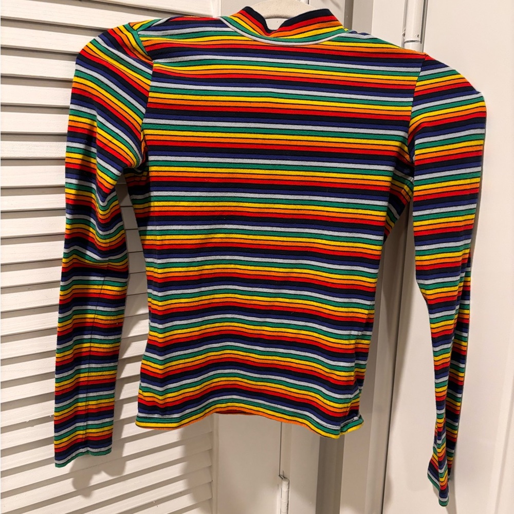 Monki rainbow striped long sleeve top